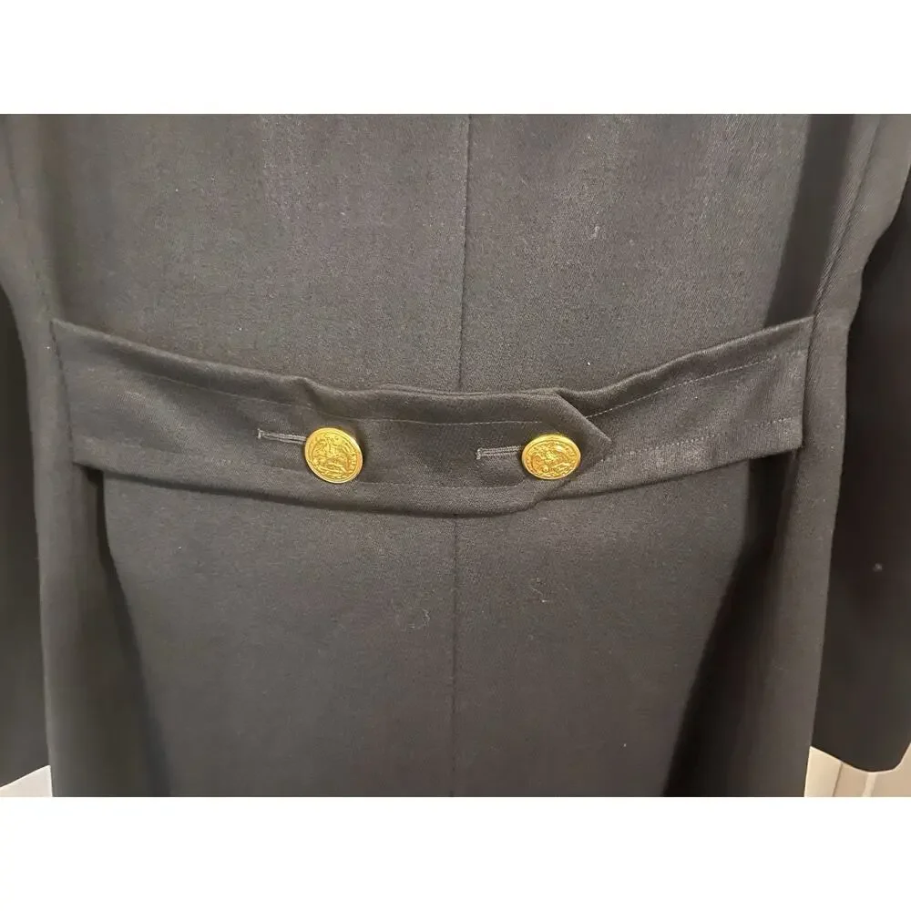 VTG U.S. Naval Navy Officers Bridge Peacoat Long Double Breasted Eagle Military